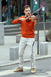 Playing violin